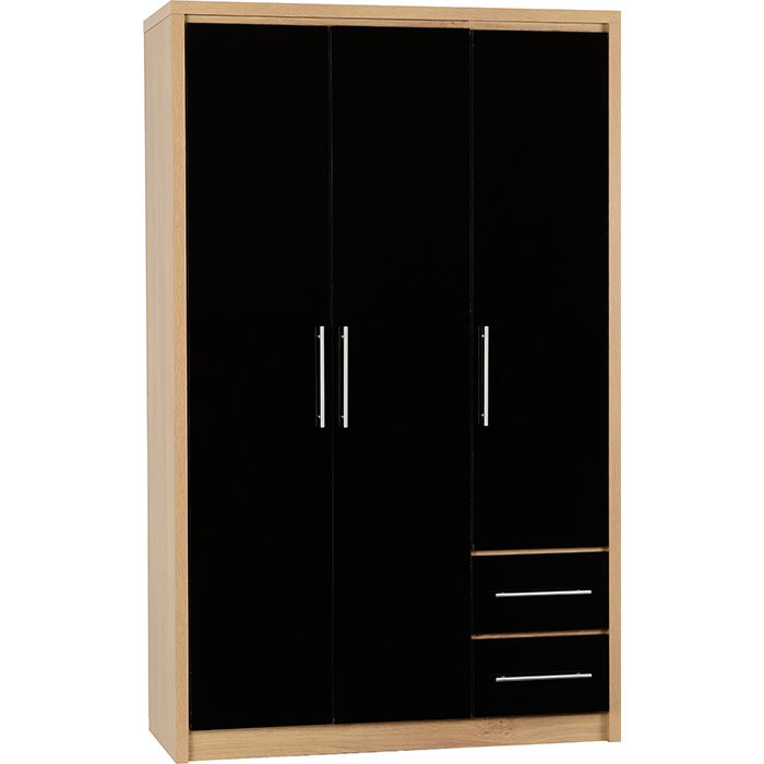 Seville 3 Door 2 Drawer Wardrobe In Various Finishes - Click Image to Close
